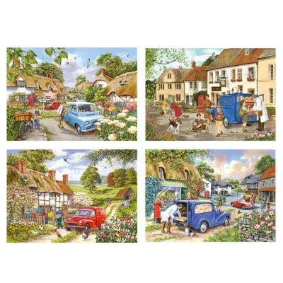 Village life 4 x 500 piece jigsaws by House of Puzzles