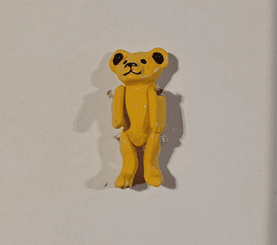 Minnie Maria Teddy Bear. Jointed Pewter Miniature.