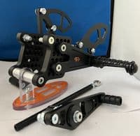 Adjustable Rearsets - Triumph 675 (06-12) Race & Road Shift. RST002-B.