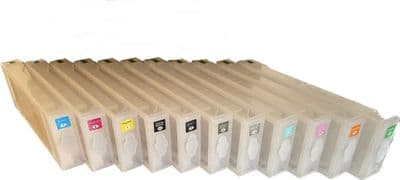 Set of 11 Epson SC-P9000 Refillable Ink Cartridges including 700ml Chips