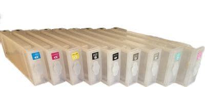 Set of 9 Epson SC-P8000 Refillable Ink Cartridges including 700ml Chips