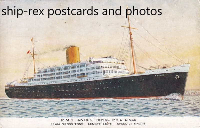 ANDES (1939a, Royal Mail Lines) c