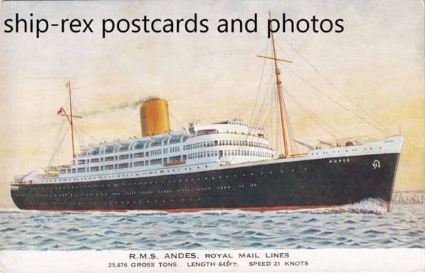 ANDES (1939a, Royal Mail Lines) c