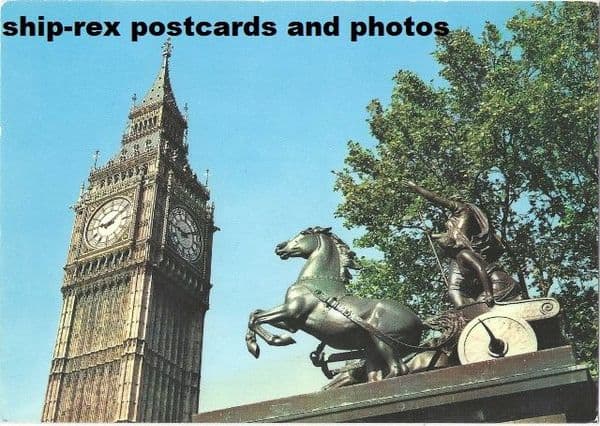 Big Ben & Boadicea Statue (London) postcard