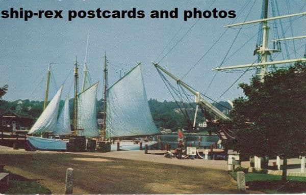 BOWDOIN (schooner) at Mystic Seaport, postcard