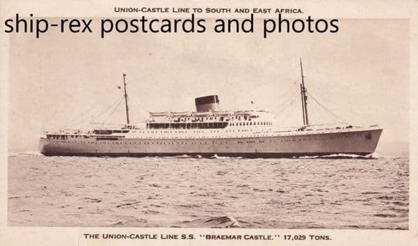 BRAEMAR CASTLE (1952a, Union Castle) a2