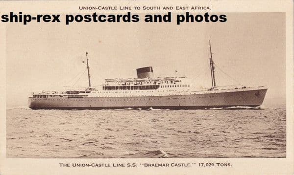BRAEMAR CASTLE (1952a, Union Castle Line)~a1