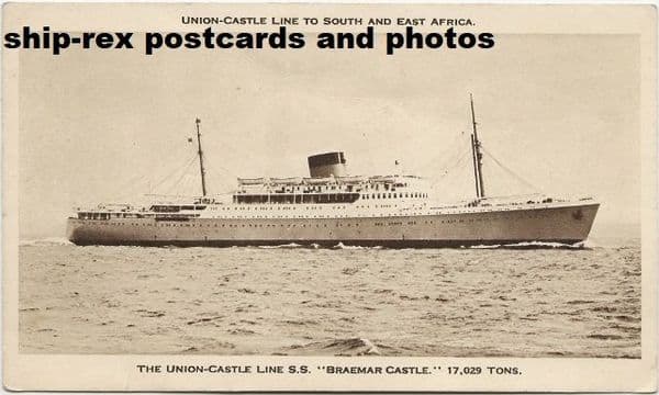 BRAEMAR CASTLE (1952a, Union Castle Line)~a2