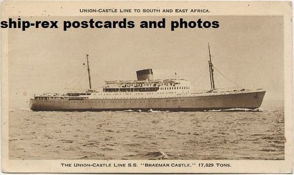 BRAEMAR CASTLE (1952a, Union Castle Line)~a3