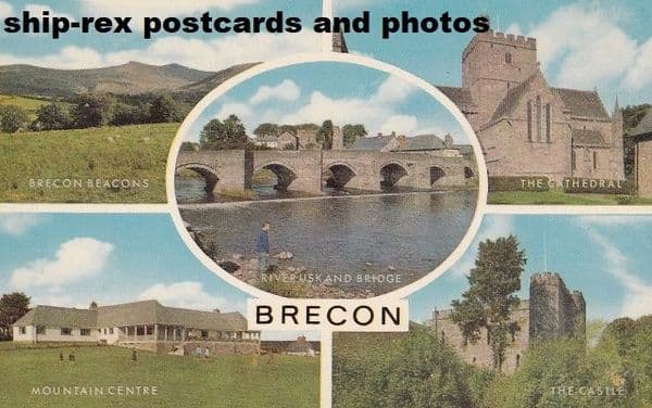 Brecon (Brecknock) multi-view postcard