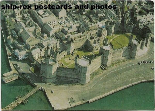 Caernarvon Castle from the air, postcard (b)