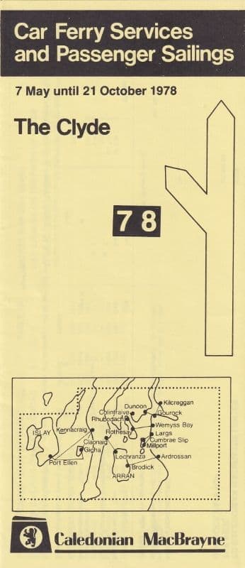 Caledonian MacBrayne, The Clyde, summer 1978