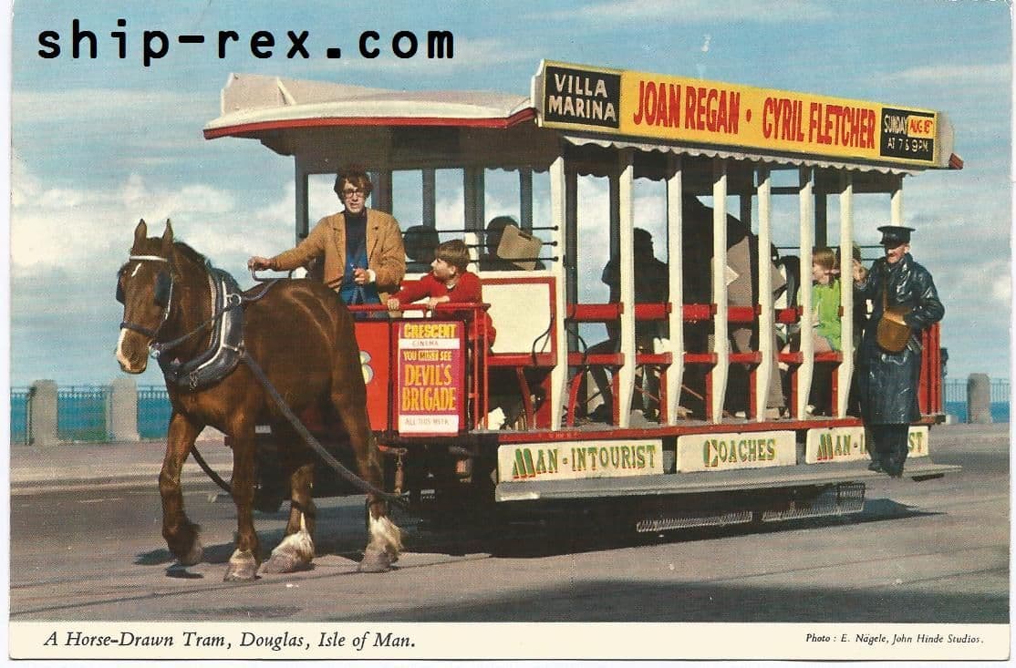 Douglas Isle Of Man - Horse Drawn Tram - postcard