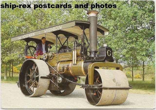 Garrett steamroller DE GEBROEDERS postcard (a)