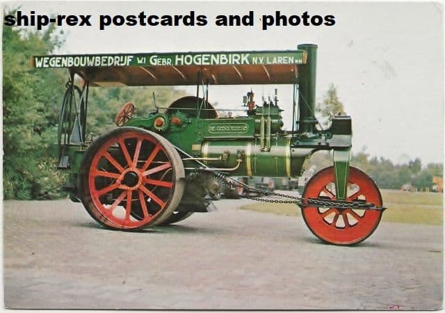Garrett Steamroller DE GEBROEDERS postcard (b)