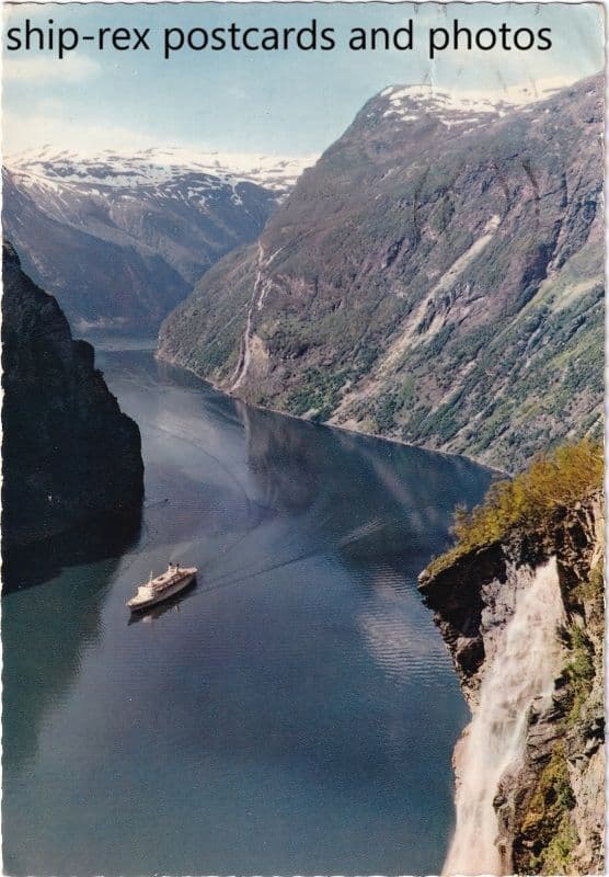 Geiranger Fjord with cruise ship