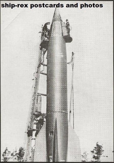German V2 Rocket, postcard