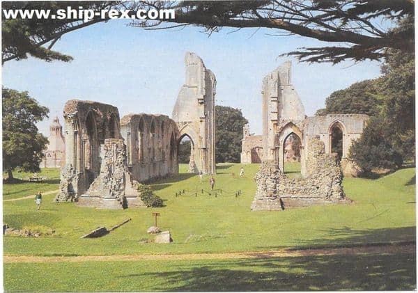 Glastonbury Abbey Ruins - postcard