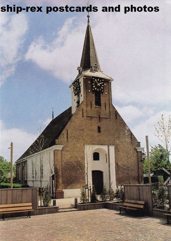 Goudswaard (South Holland) church, postcard