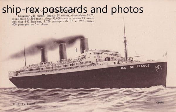 ILE DE FRANCE (1928a, CGT / French Line)~d