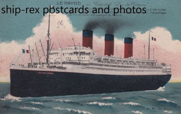 ILE DE FRANCE (1928a, CGT / French Line)~e