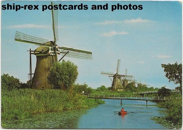 Kinderdijk (Netherlands) windmills, postcard