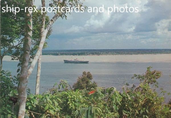 Manaus, Brazil, with Soviet cargo liner on the river