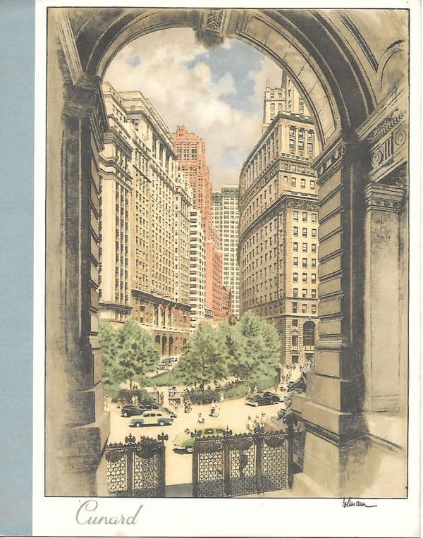 PARTHIA (Cunard Line) lunch menu 1960/9/3