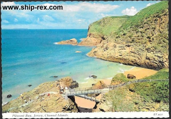 Plemont Bay, Jersey - 1982 postcard