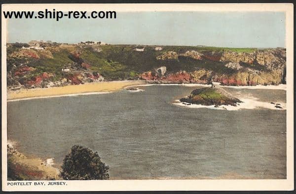 Portelet Bay, Jersey - old postcard