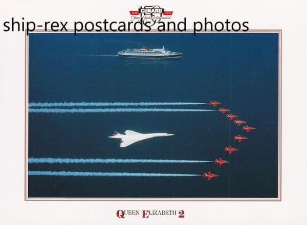 QUEEN ELIZABETH 2 (1969d) Concorde & Red Arrows
