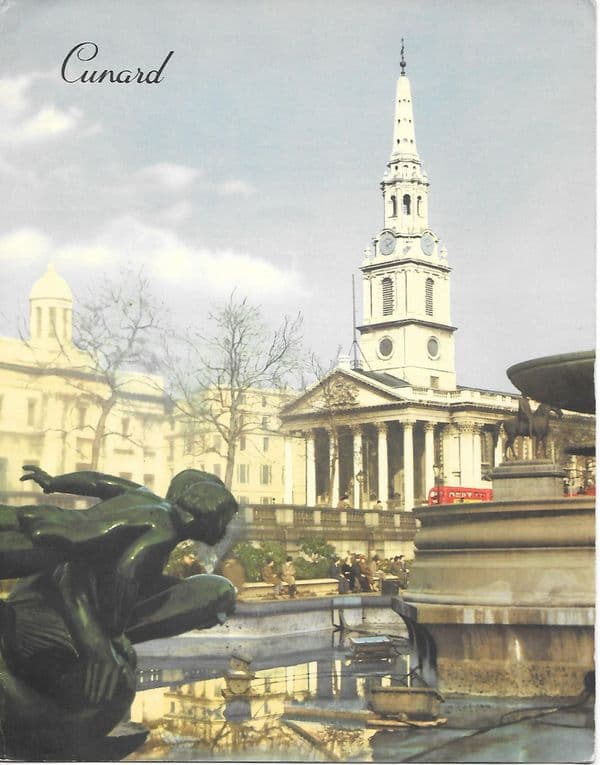 QUEEN ELIZABETH (Cunard Line, 1940) dinner menu 1958/5/22