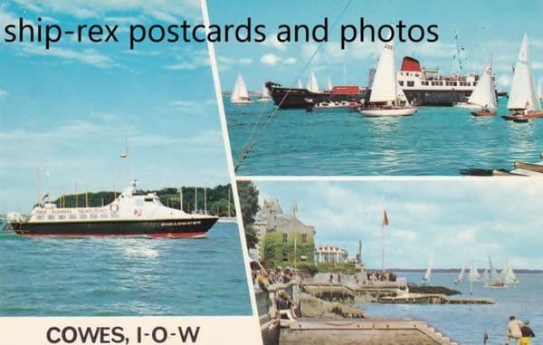 Red Funnel ferries on Cowes postcard