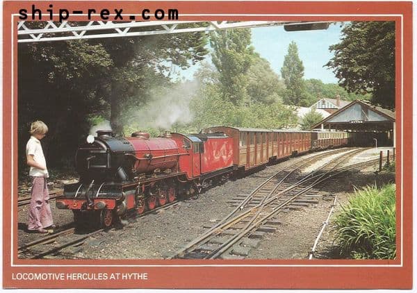 Romney, Hythe & Dymchurch Railway, Hercules at Hythe - postcard