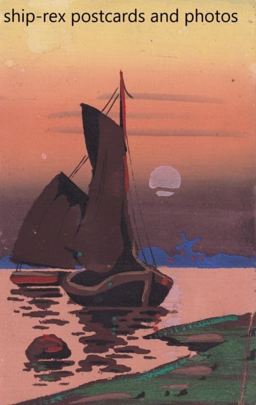 Sailing Barge, original art