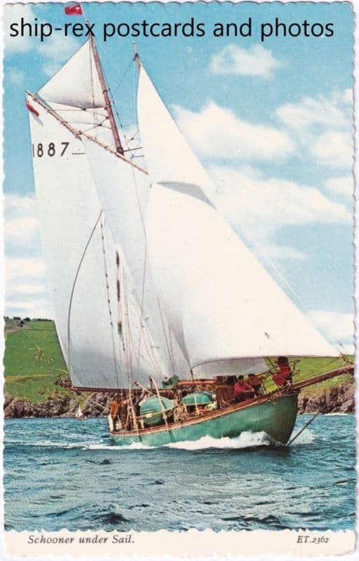 Schooner under sail
