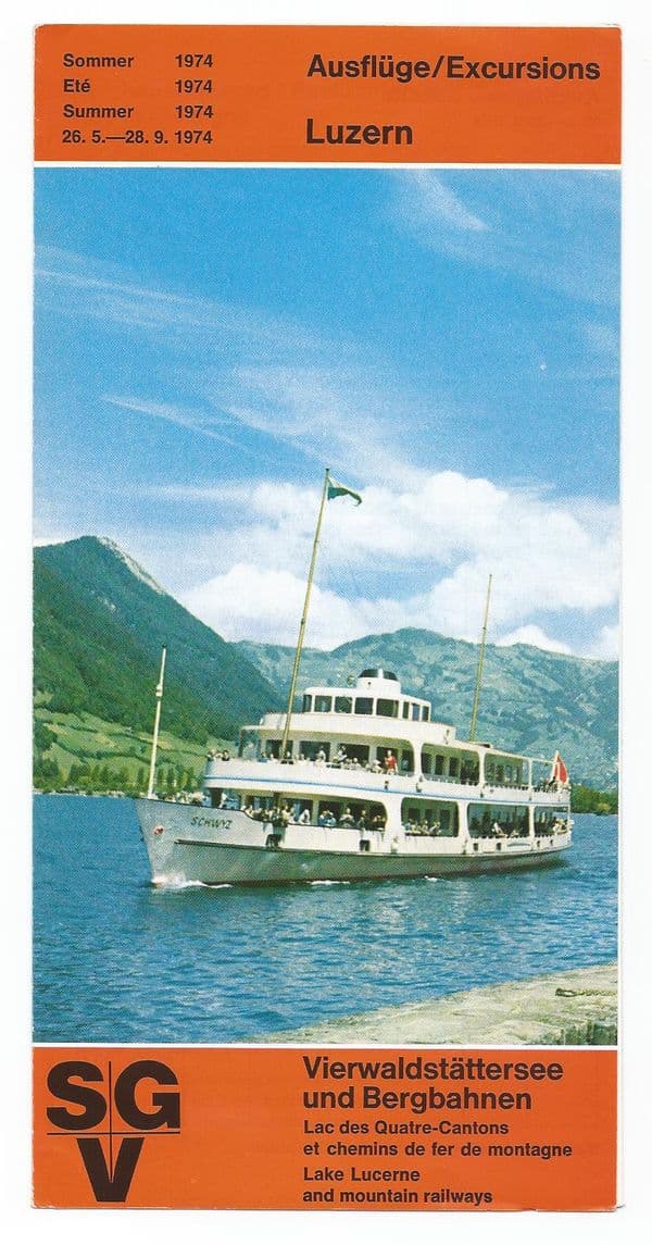 SGV - 1974 Lake Lucerne Timetable