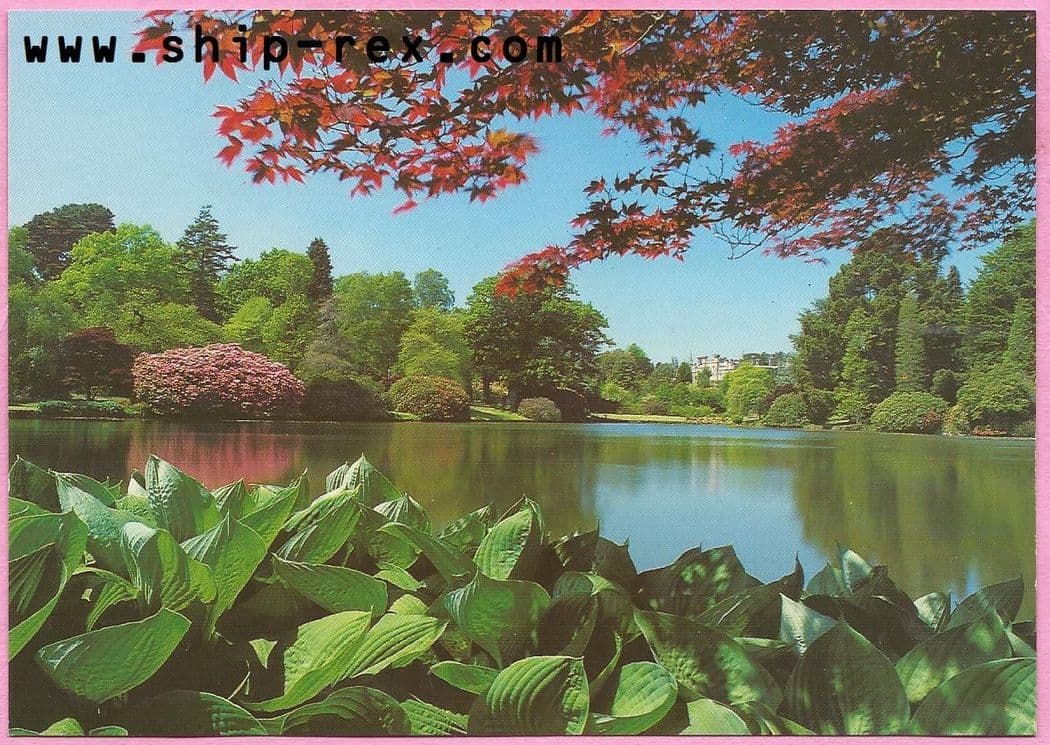 Sheffield Park Gardens, Lake and House - postcard