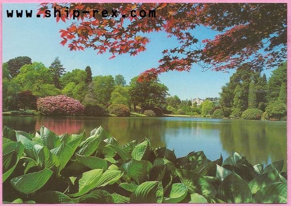Sheffield Park Gardens, Lake and House - postcard