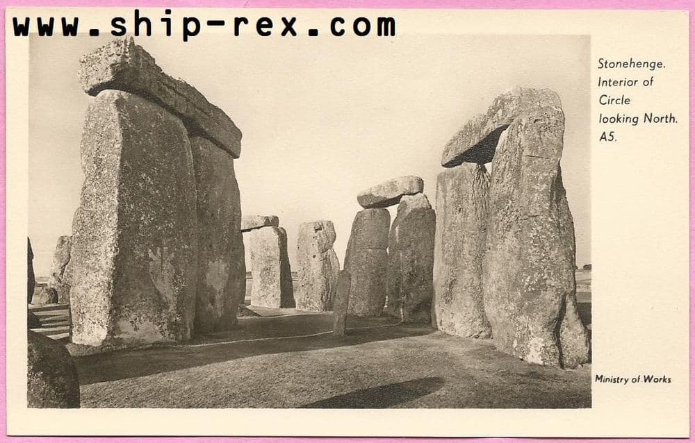 Stonehenge - Interior Of Circle Looking North old postcard