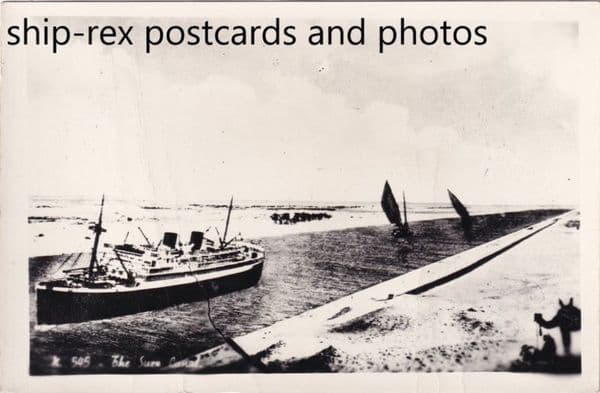 Suez Canal with passenger liner