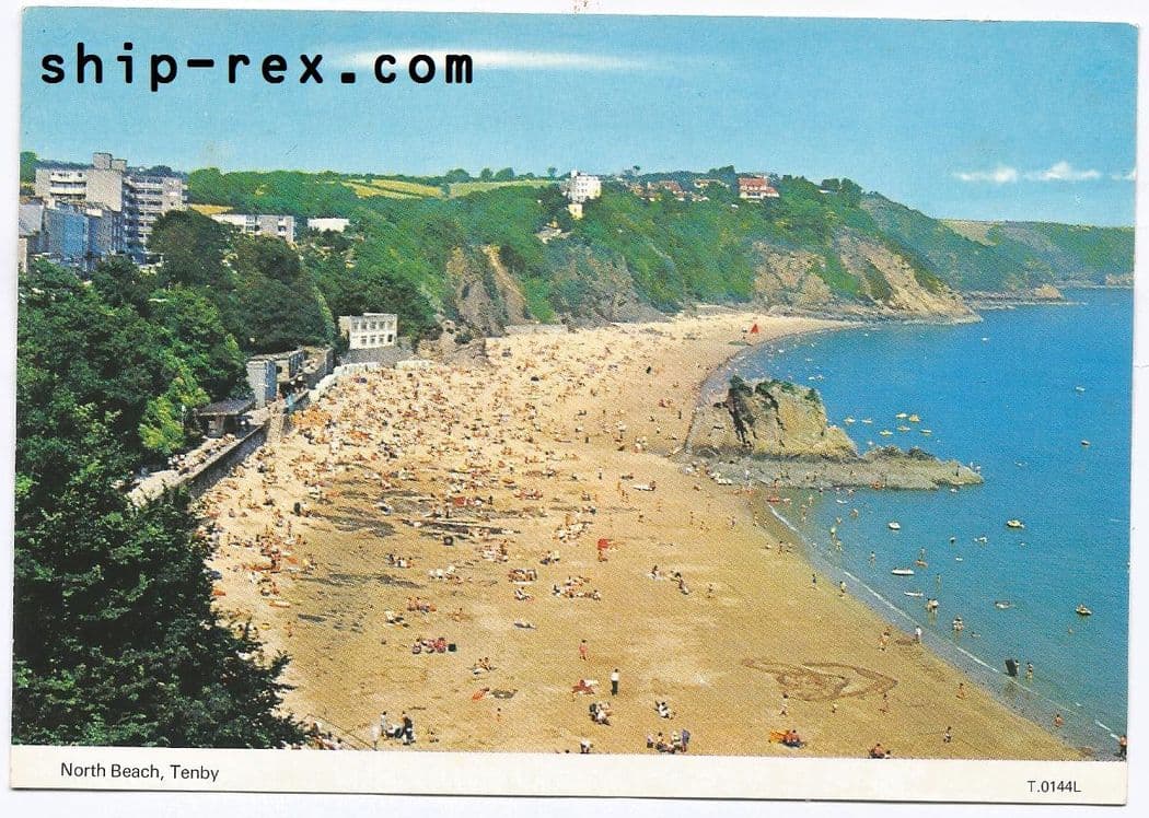 Tenby, North Beach - postcard