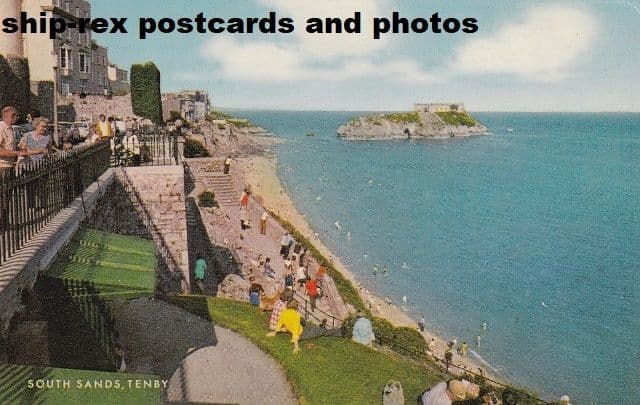 Tenby, South Sands, postcard