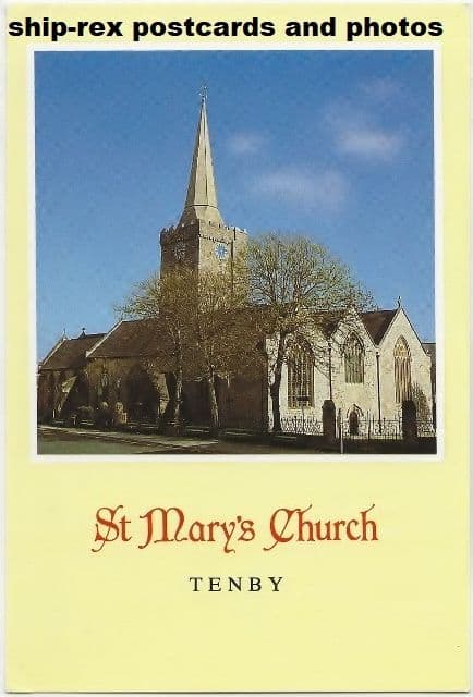 Tenby, St Mary's Church, postcard (a)