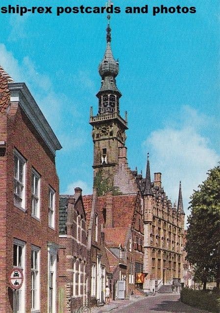 Veere (Zeeland) town hall, postcard