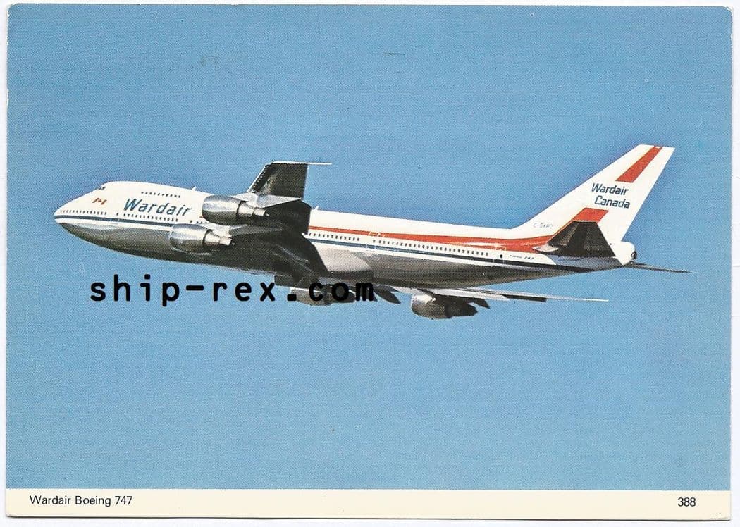 Wardair Boeing 747 - postcard