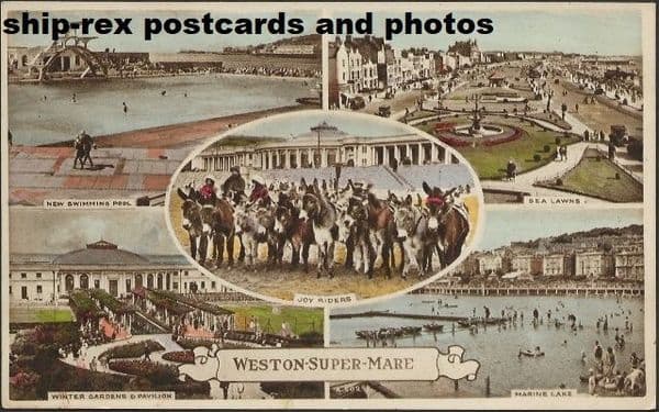 Carte Postale Weston Super Mare - Ancien Quai - Scène Animée