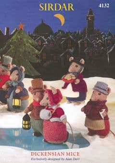 4132 - Dickensian Mice Knitting Pattern