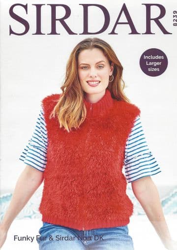 8239 - Zipped Gilet Knitting Pattern