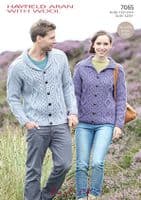 a). Hayfield Aran with Wool Design Leaflets